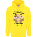 Do I Look Like a People Person Funny Cat Childrens Kids Hoodie Yellow