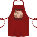 Do I Look Like a People Person Funny Cat Cotton Apron 100% Organic Maroon