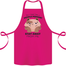 Do I Look Like a People Person Funny Cat Cotton Apron 100% Organic Pink