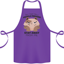 Do I Look Like a People Person Funny Cat Cotton Apron 100% Organic Purple
