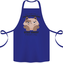 Do I Look Like a People Person Funny Cat Cotton Apron 100% Organic Royal Blue