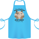 Do I Look Like a People Person Funny Cat Cotton Apron 100% Organic Turquoise