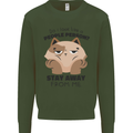 Do I Look Like a People Person Funny Cat Kids Sweatshirt Jumper Forest Green