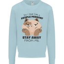 Do I Look Like a People Person Funny Cat Kids Sweatshirt Jumper Light Blue