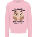 Do I Look Like a People Person Funny Cat Kids Sweatshirt Jumper Light Pink