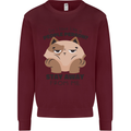 Do I Look Like a People Person Funny Cat Kids Sweatshirt Jumper Maroon
