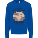 Do I Look Like a People Person Funny Cat Kids Sweatshirt Jumper Royal Blue
