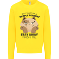 Do I Look Like a People Person Funny Cat Kids Sweatshirt Jumper Yellow