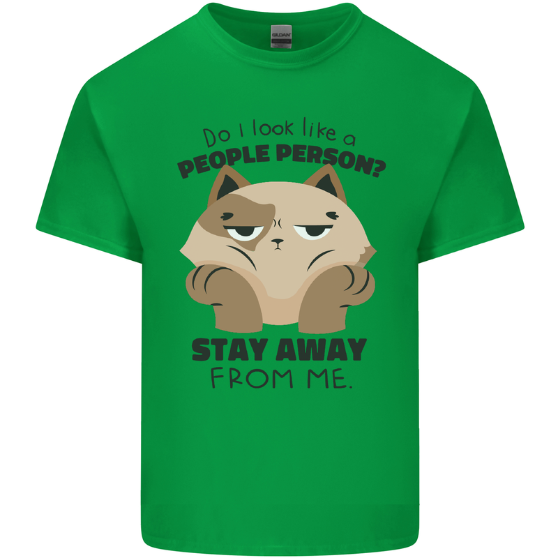 Do I Look Like a People Person Funny Cat Kids T-Shirt Childrens Irish Green
