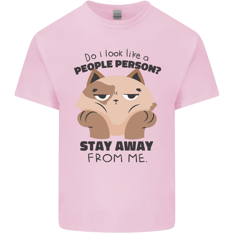 Do I Look Like a People Person Funny Cat Kids T-Shirt Childrens Light Pink