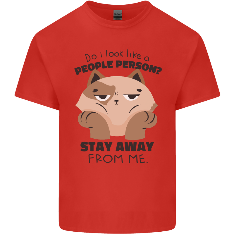 Do I Look Like a People Person Funny Cat Kids T-Shirt Childrens Red