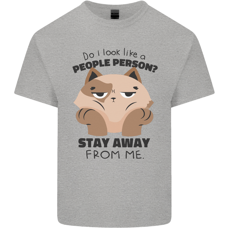 Do I Look Like a People Person Funny Cat Kids T-Shirt Childrens Sports Grey