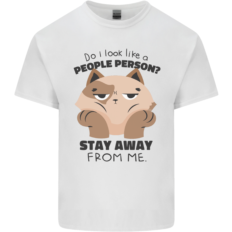Do I Look Like a People Person Funny Cat Kids T-Shirt Childrens White