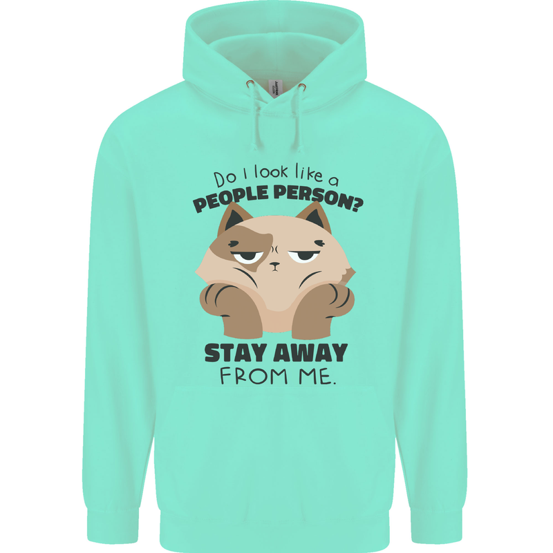 Do I Look Like a People Person Funny Cat Mens 80% Cotton Hoodie Peppermint