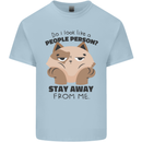 Do I Look Like a People Person Funny Cat Mens Cotton T-Shirt Tee Top Light Blue