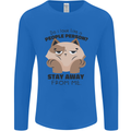 Do I Look Like a People Person Funny Cat Mens Long Sleeve T-Shirt Royal Blue