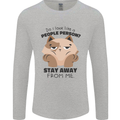 Do I Look Like a People Person Funny Cat Mens Long Sleeve T-Shirt Sports Grey