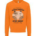 Do I Look Like a People Person Funny Cat Mens Sweatshirt Jumper Orange