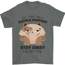Do I Look Like a People Person Funny Cat Mens T-Shirt Cotton Gildan Charcoal