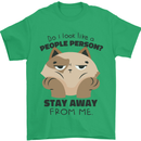 Do I Look Like a People Person Funny Cat Mens T-Shirt Cotton Gildan Irish Green