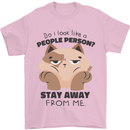 Do I Look Like a People Person Funny Cat Mens T-Shirt Cotton Gildan Light Pink