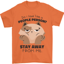 Do I Look Like a People Person Funny Cat Mens T-Shirt Cotton Gildan Orange