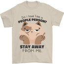 Do I Look Like a People Person Funny Cat Mens T-Shirt Cotton Gildan Sand