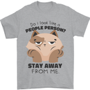Do I Look Like a People Person Funny Cat Mens T-Shirt Cotton Gildan Sports Grey