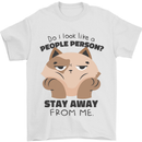 Do I Look Like a People Person Funny Cat Mens T-Shirt Cotton Gildan White