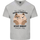 Do I Look Like a People Person Funny Cat Mens V-Neck Cotton T-Shirt Sports Grey