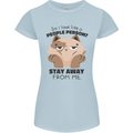 Do I Look Like a People Person Funny Cat Womens Petite Cut T-Shirt Light Blue