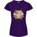 Do I Look Like a People Person Funny Cat Womens Petite Cut T-Shirt Purple