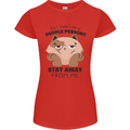 Do I Look Like a People Person Funny Cat Womens Petite Cut T-Shirt Red