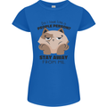 Do I Look Like a People Person Funny Cat Womens Petite Cut T-Shirt Royal Blue