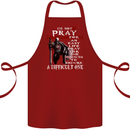 Do Not Pray Knights Templar St Georges Day Cotton Apron 100% Organic Maroon