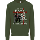 Do Not Pray Knights Templar St Georges Day Kids Sweatshirt Jumper Forest Green