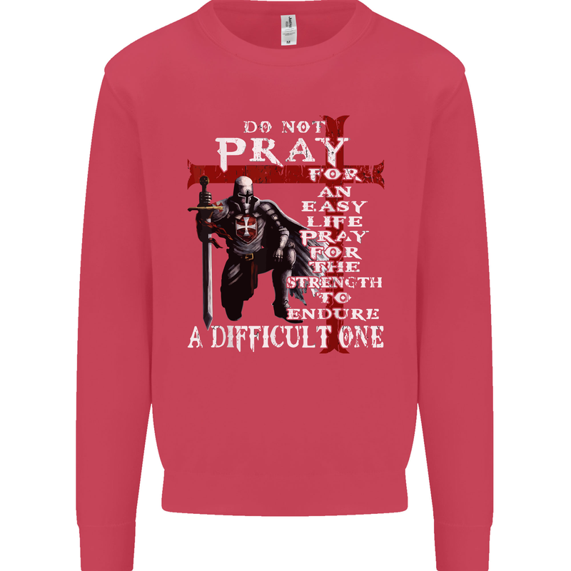 Do Not Pray Knights Templar St Georges Day Kids Sweatshirt Jumper Heliconia