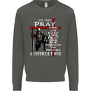 Do Not Pray Knights Templar St Georges Day Kids Sweatshirt Jumper Storm Grey
