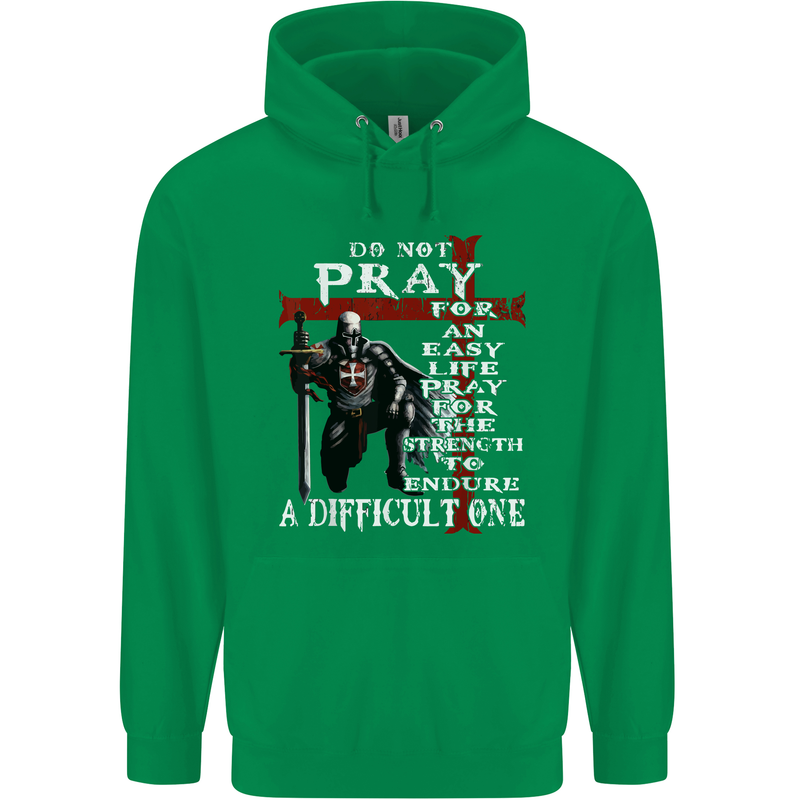 Do Not Pray Knights Templar St Georges Day Mens 80% Cotton Hoodie Irish Green