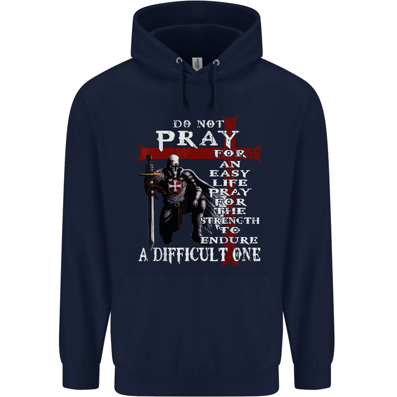 Do Not Pray Knights Templar St Georges Day Mens 80% Cotton Hoodie Navy Blue