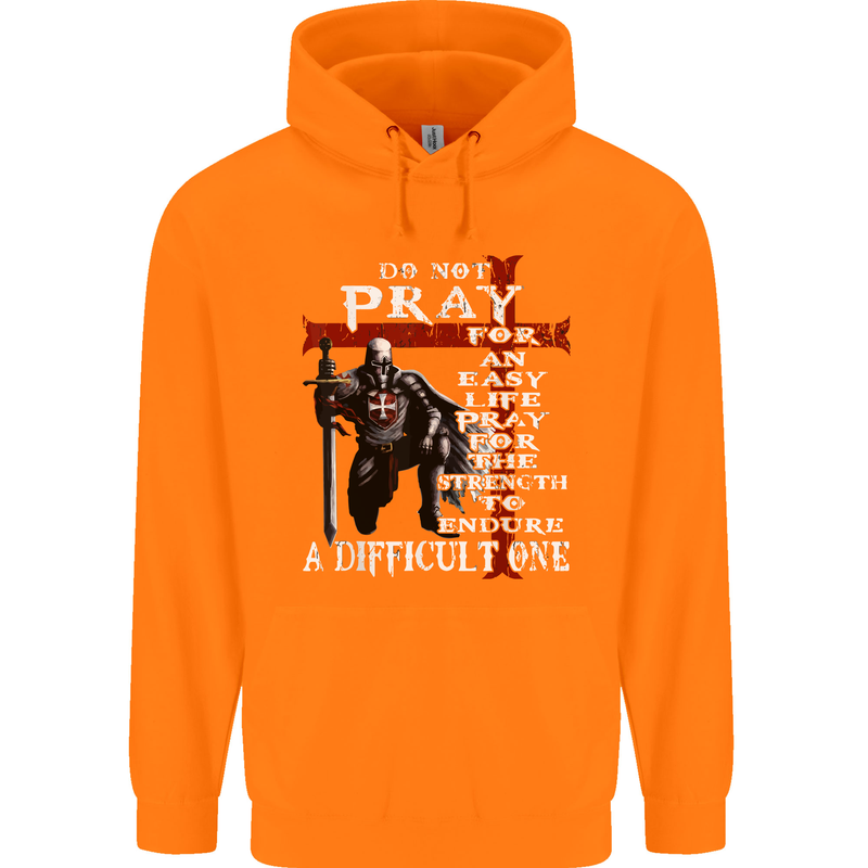 Do Not Pray Knights Templar St Georges Day Mens 80% Cotton Hoodie Orange