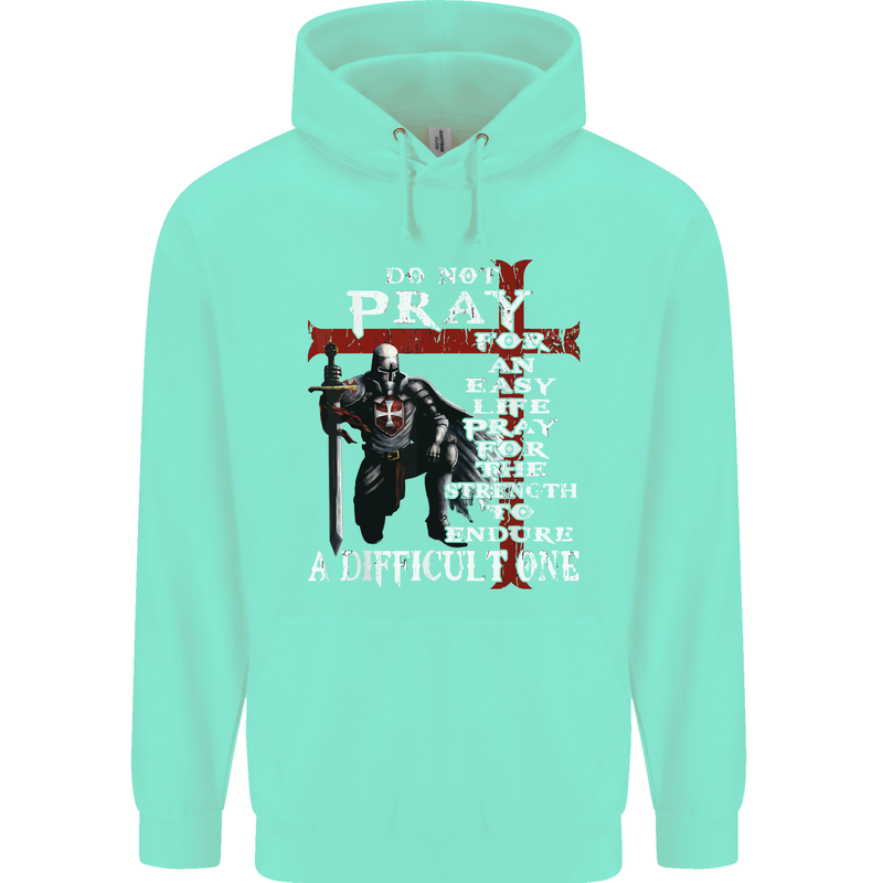Do Not Pray Knights Templar St Georges Day Mens 80% Cotton Hoodie Peppermint