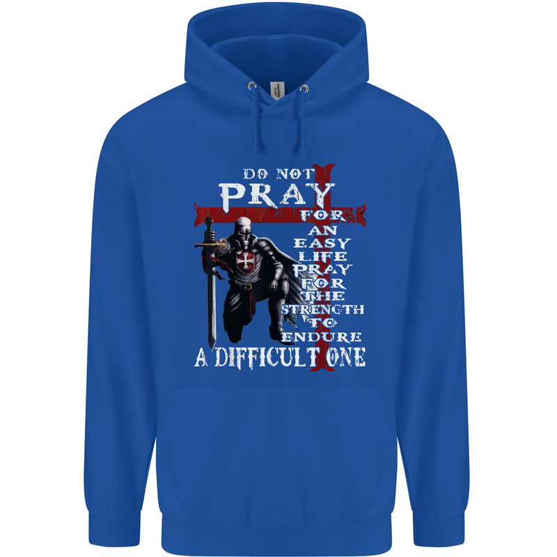 Do Not Pray Knights Templar St Georges Day Mens 80% Cotton Hoodie Royal Blue