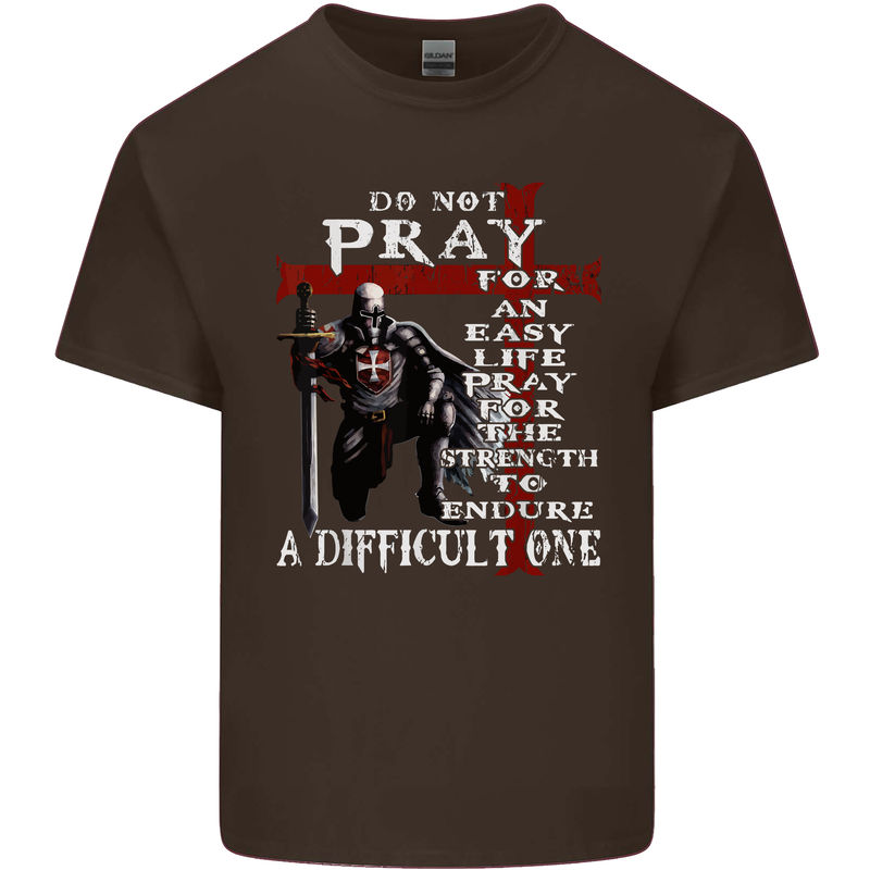 Do Not Pray Knights Templar St Georges Day Mens Cotton T-Shirt Tee Top Dark Chocolate
