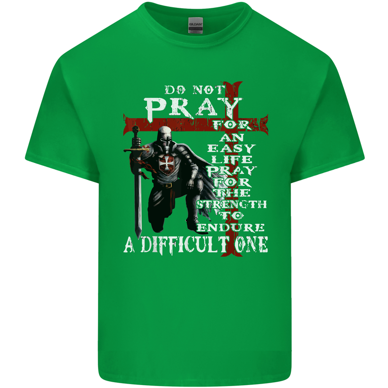 Do Not Pray Knights Templar St Georges Day Mens Cotton T-Shirt Tee Top Irish Green