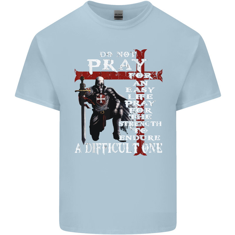 Do Not Pray Knights Templar St Georges Day Mens Cotton T-Shirt Tee Top Light Blue