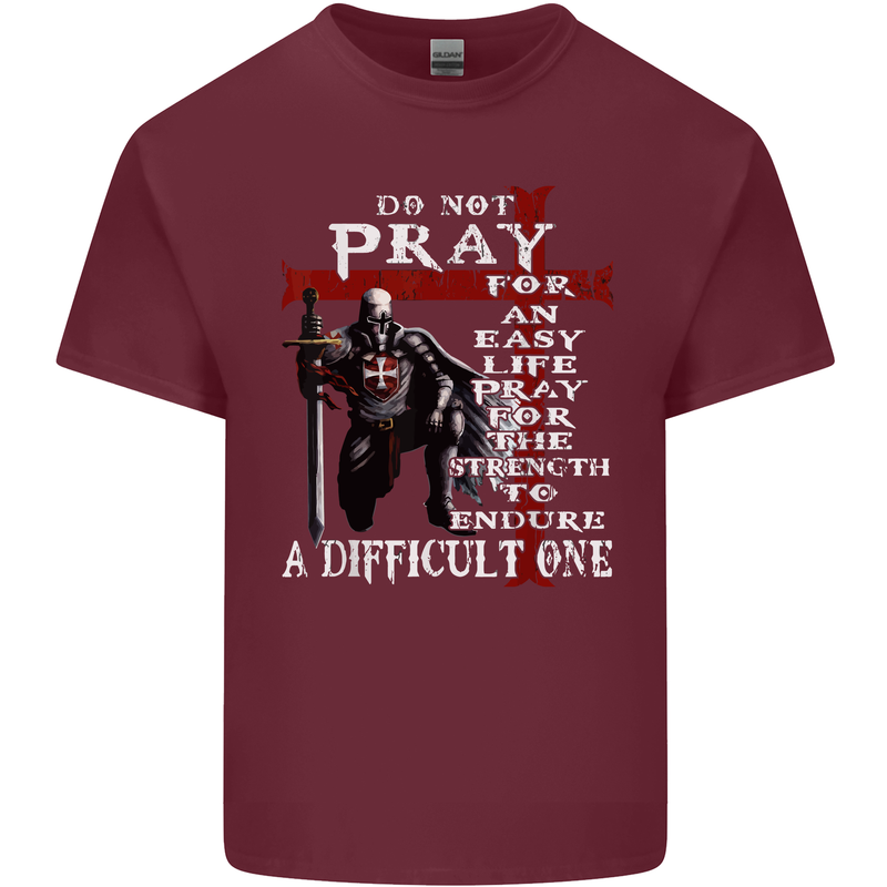 Do Not Pray Knights Templar St Georges Day Mens Cotton T-Shirt Tee Top Maroon