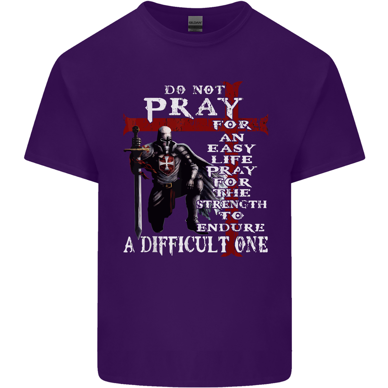 Do Not Pray Knights Templar St Georges Day Mens Cotton T-Shirt Tee Top Purple