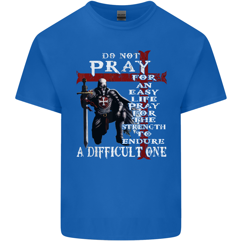 Do Not Pray Knights Templar St Georges Day Mens Cotton T-Shirt Tee Top Royal Blue