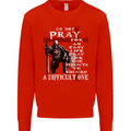 Do Not Pray Knights Templar St Georges Day Mens Sweatshirt Jumper Bright Red